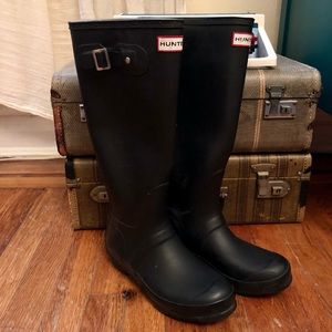 Black Tall Hunter Boots